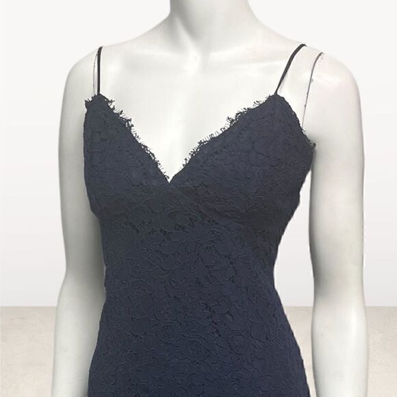 Bardot Blue Lace Spaghetti Strap Dress - Picture 3 of 7